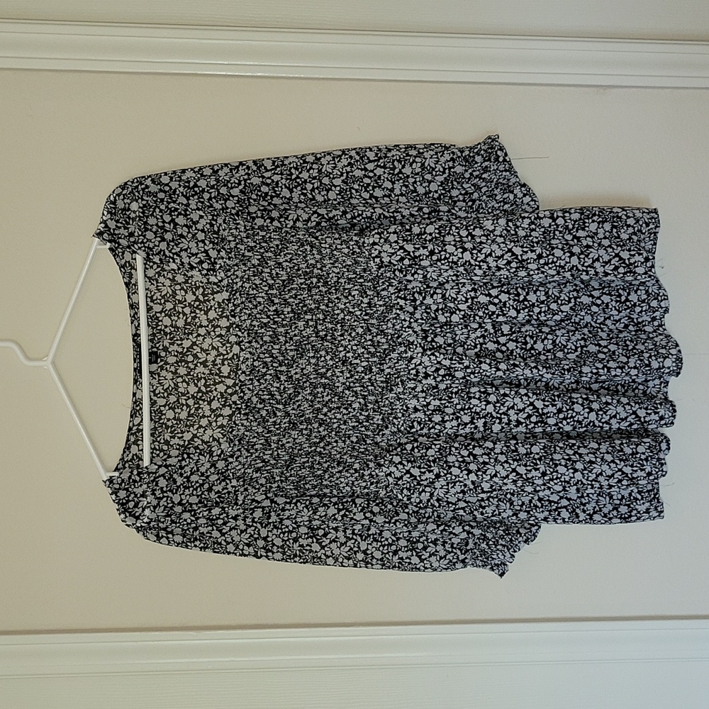 Torrid Black & White Floral Blouse